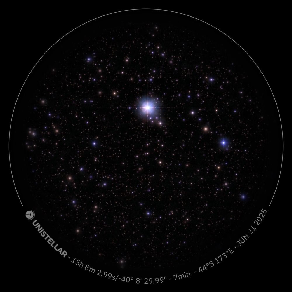 A Nova (exploding star) seen through a telescope 
