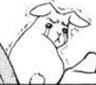 A black and white drawing of a rabbit sobbing and shaking