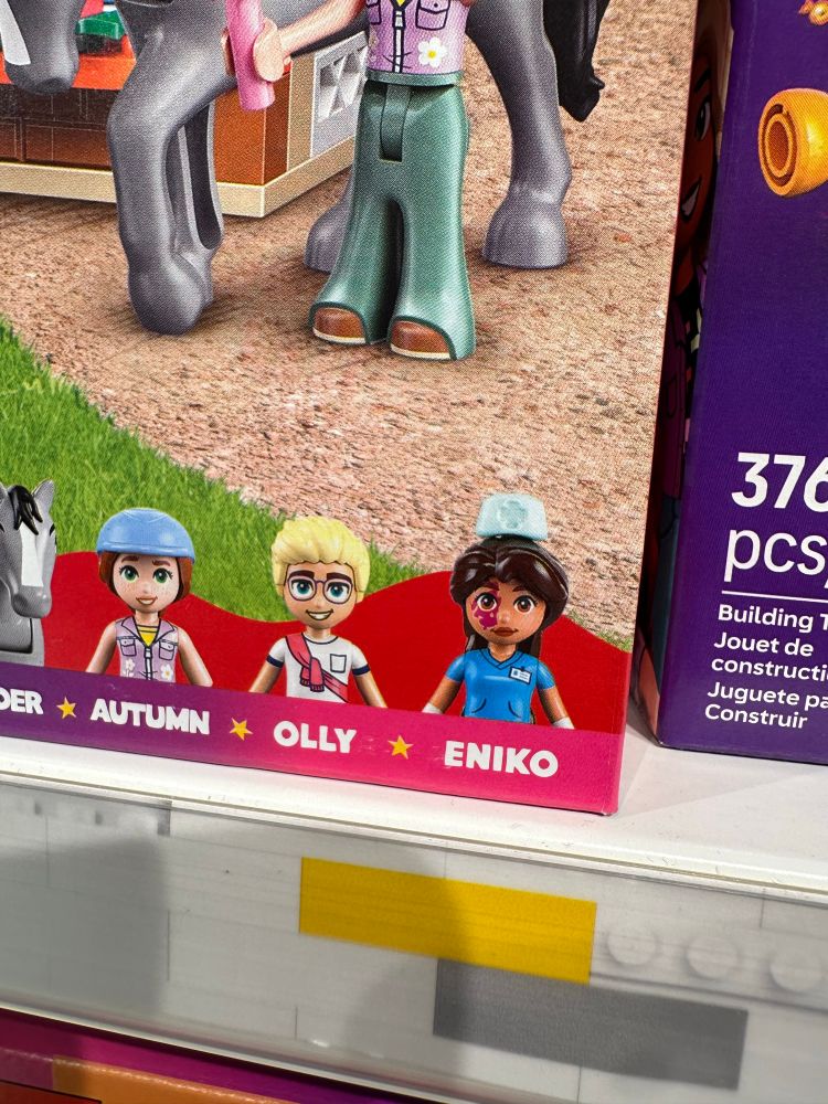 This LEGO Friends set includes a nurse with nevus flammeus (“port wine stain”) across her right cheek and eye, just like me