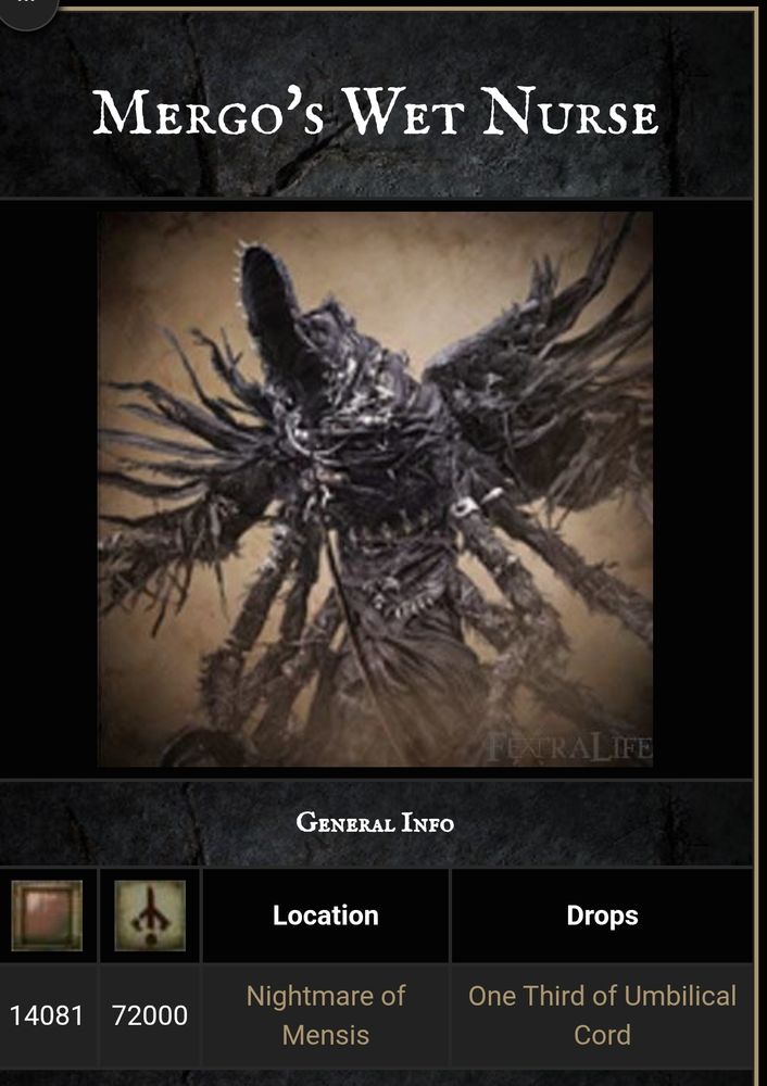 mergos wet nurse, boss from bloodborne