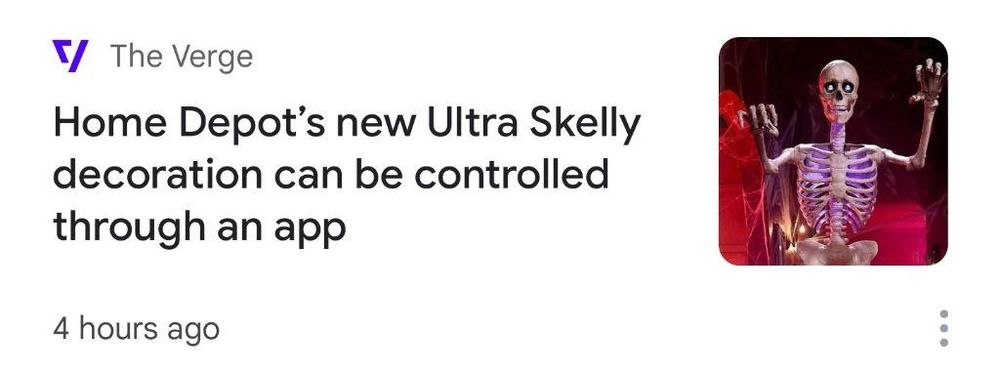 headline: home depot's ultra skelly decoration can be controlled by app