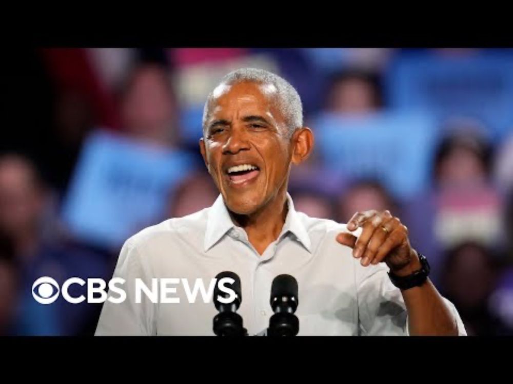 Obama raps Eminem's "Lose Yourself" at Detroit Harris-Walz rally