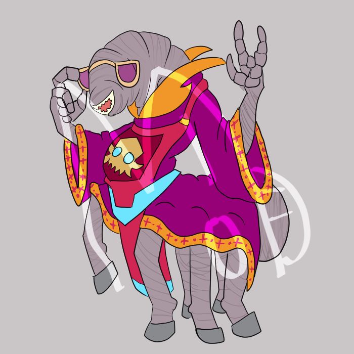 Ra’ven as a Psurlon from Dungeons and Dragons. She is wearing an outfit similar to Ra’ven’s main outfit, adapted for the psurlon body. She also has glasses, though they are useless, for this form has no eyes.