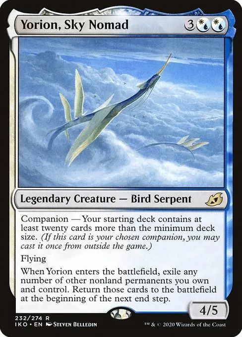 Yorion, Sky Nomad, a white/blue hybrid card