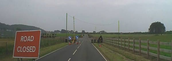 A719 Road from Maidens to Turnberry in South Ayrshire which runs past Trump's golf course, rumoured locally to have been bought with Russian mafia money. The road has been closed by Police Scotland in anticipation of Trump's visit.