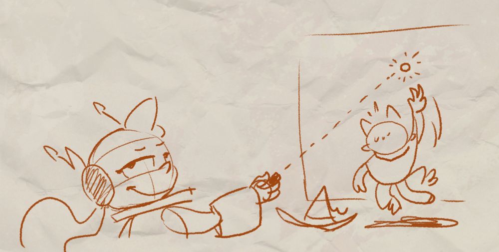 Aster pointing a laser pointer at the wall, driving Sam insane