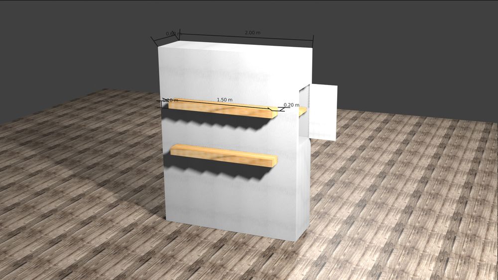 Render of rear of dividing wall concept plan