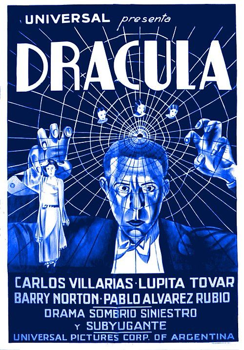 A movie poster for Dracula (1931).