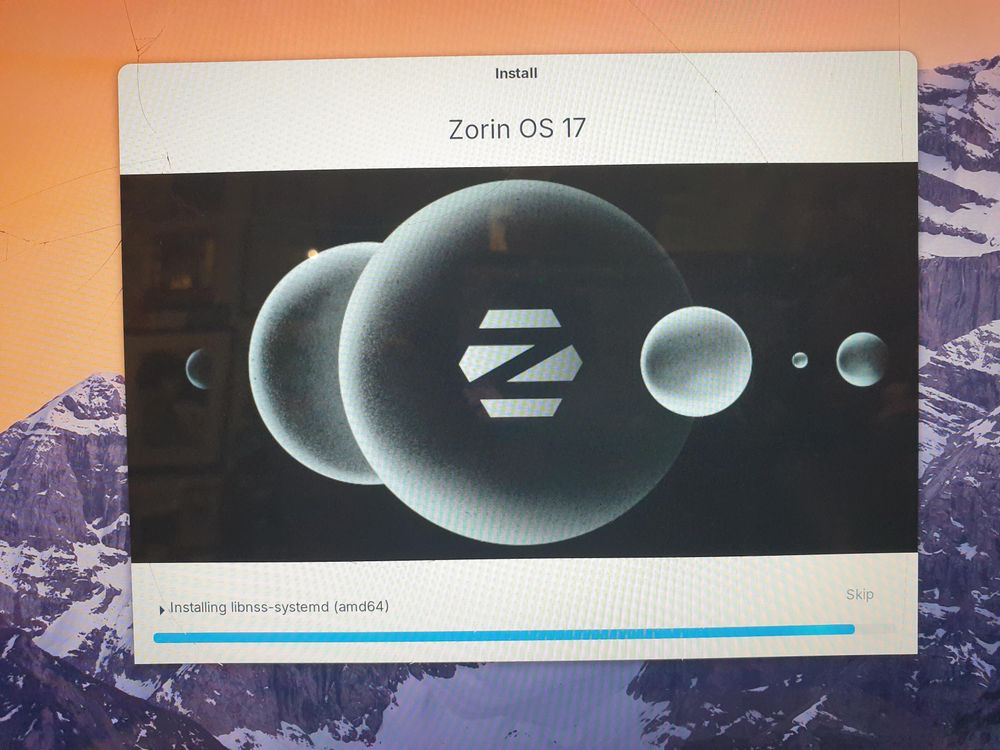 ZorinOS installation screen