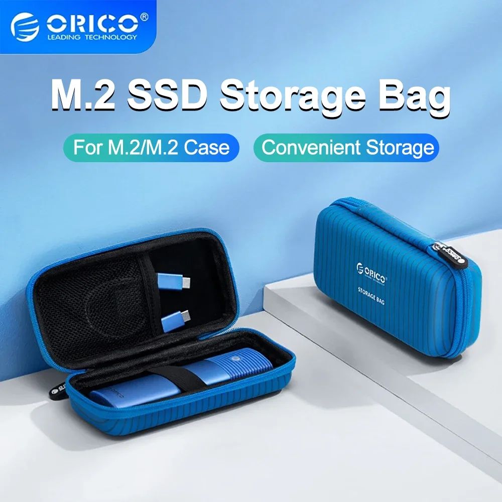 ORICO Ssd Nvme M2 Hard Disk Case Protection Bag for External M.2 Case/M.2 SSD /USB Cable /U Disk Pc Case Colorful Storage Bags