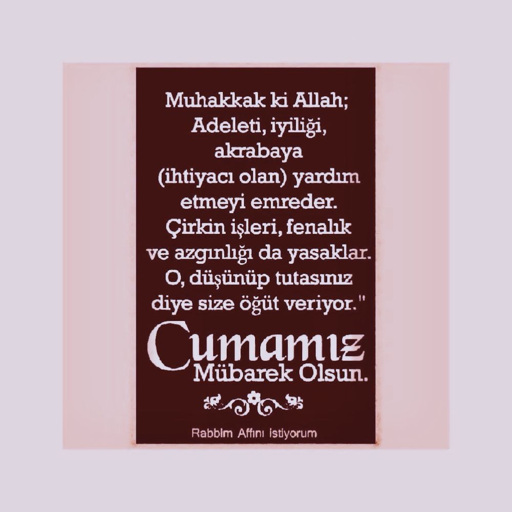 Cumamızı tebrik eder hayırlara vesile olmasını yüce Allah cc dan dua ile niyaz ederim dua ve selam ile 