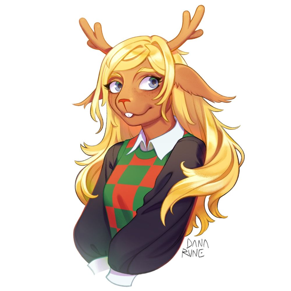Digital artwork of the character Noelle Holiday from the game Deltarune