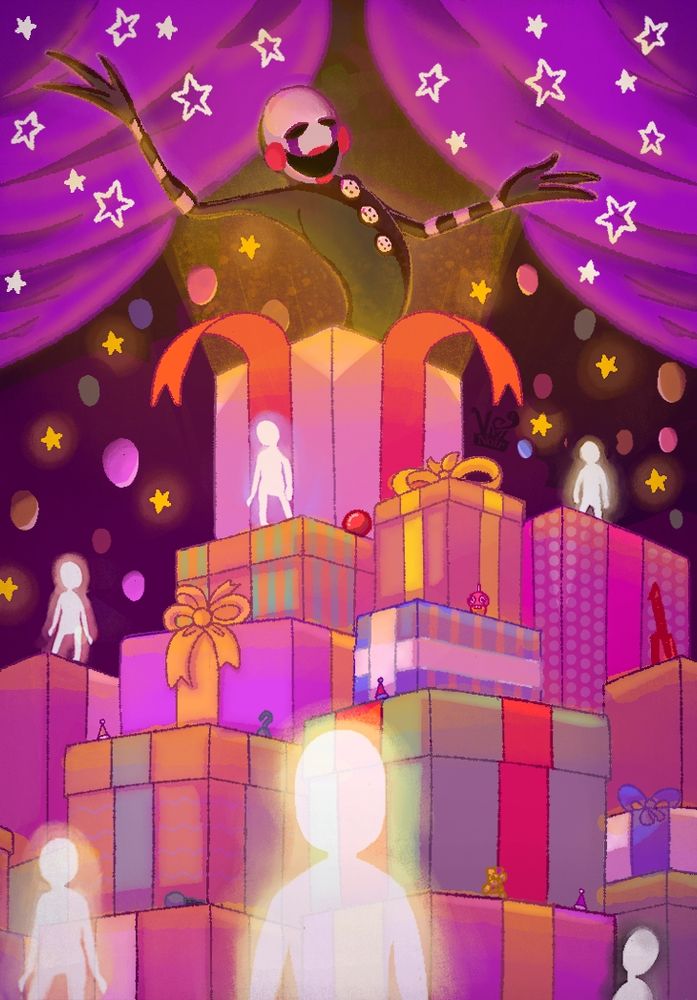 Example drawing of the Puppet from Five Nights at Freddy's 