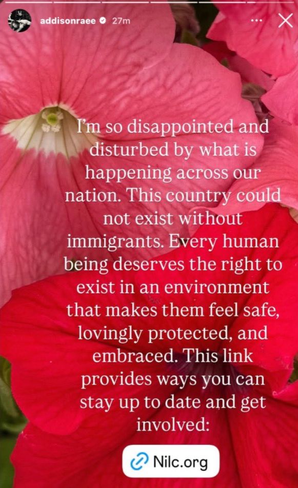 Addison expressed dissapointnent and disturbance at the treatment of US immigrants. Provides NILC resource link. 