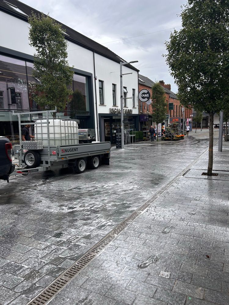 A clean up van cleaning Ballymena’s streets 