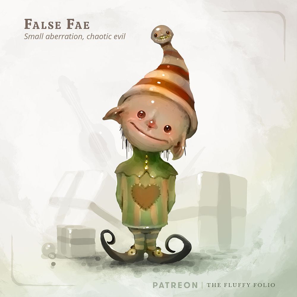 A small aberration shaped like a christmas elf