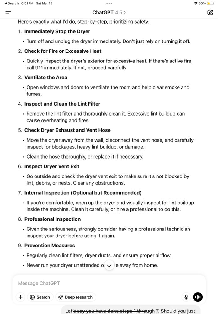 Good advice from ChatGPT