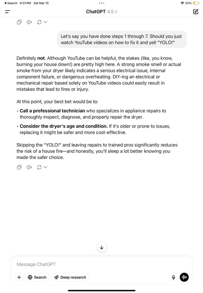 ChatGPT says no to YOLO