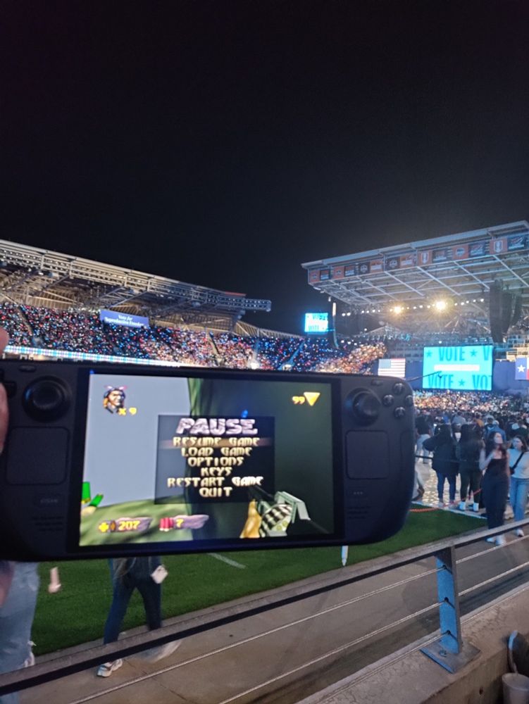 Gaming at the based-pilled Kamala Houston Rally 