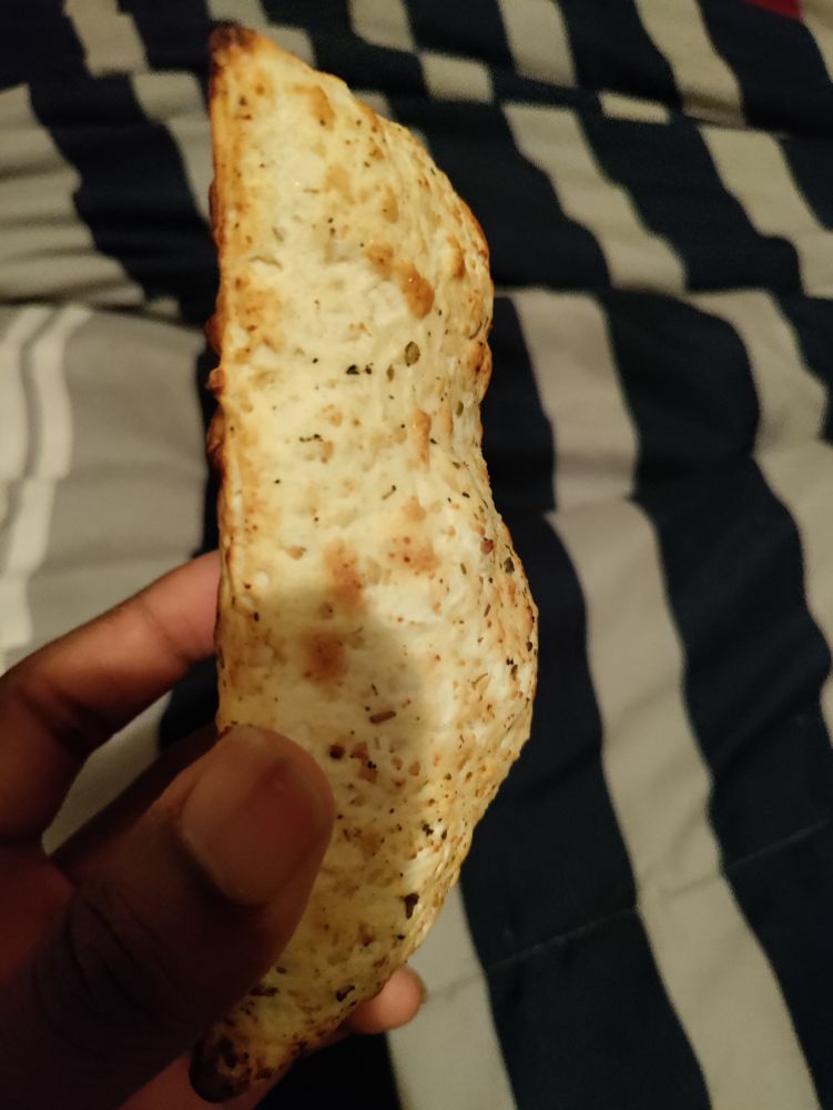 Odd looking lump in the middle of the hot pocket that makes it look like it's pregnant.