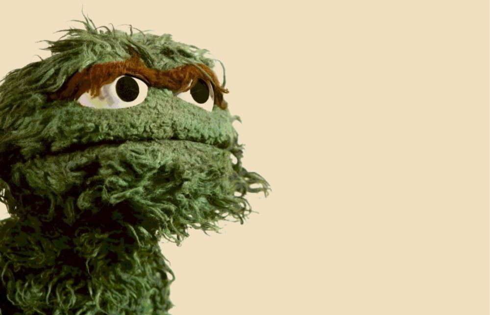 Oscar the Grouch contemplating different flavors of morning vibes