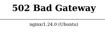 502 bad gateway