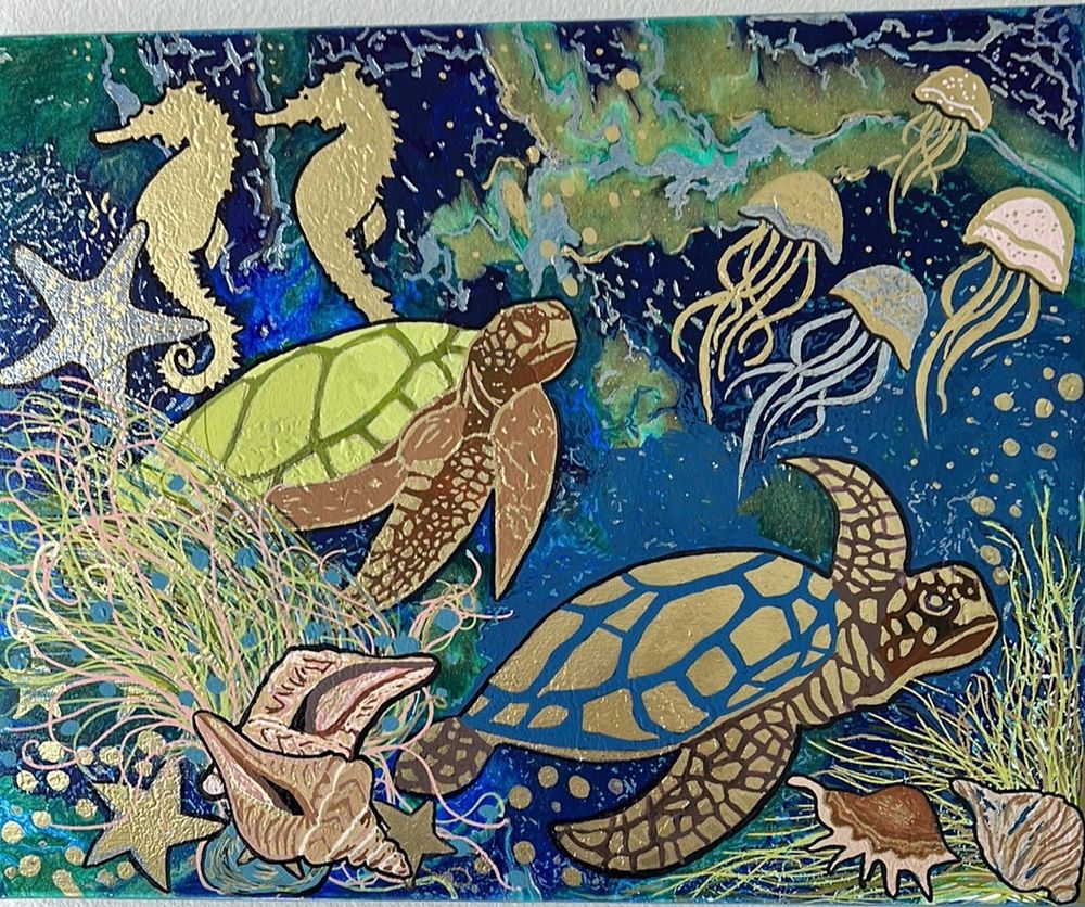 My piece  called Underwater Adventure. So much fun to paint.