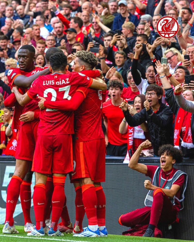 Jayden Danns, as a ball boy at Anfield, less than two years ago!