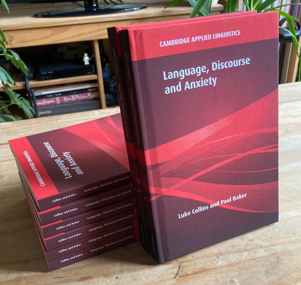 Copies of the book, 'Language, Discourse and Anxiety'