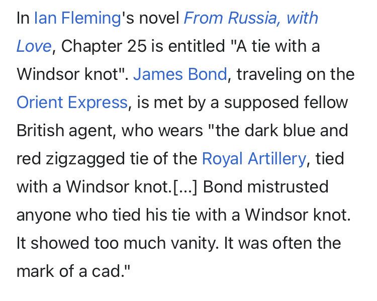 A screenshot of some text. It reads: In Ian Fleming's novel From Russia, With Love, Chapter 25 is entitled 