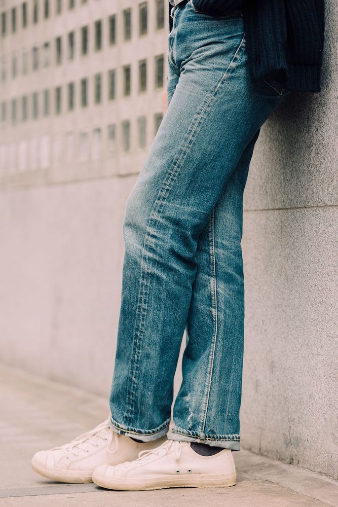 Vintage Levi's that have been naturally faded.