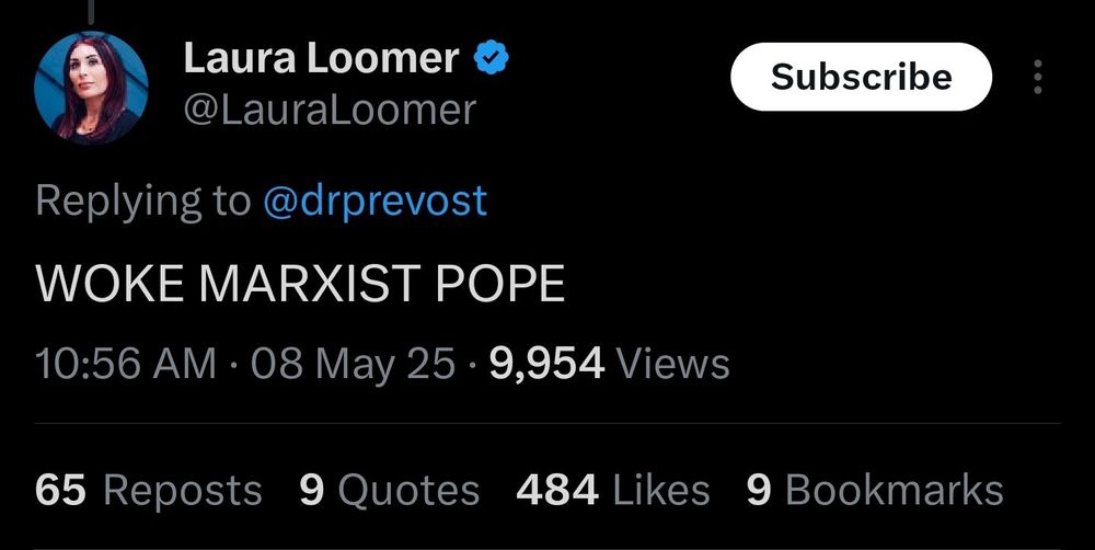 Laura Loomer tweets: WOKE MARXIST POPE