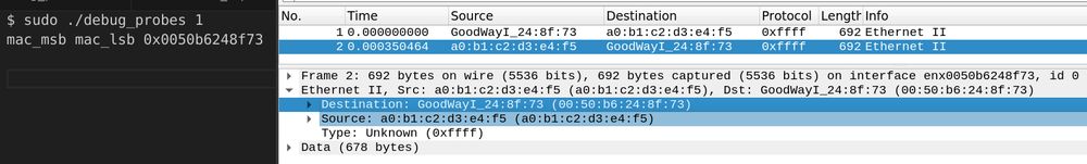 print of mac address matching wireshark