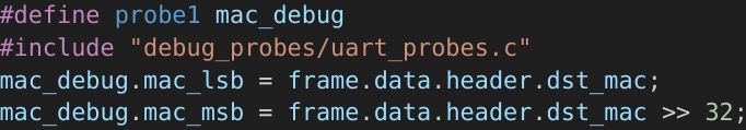declaring and assigning debug probes code