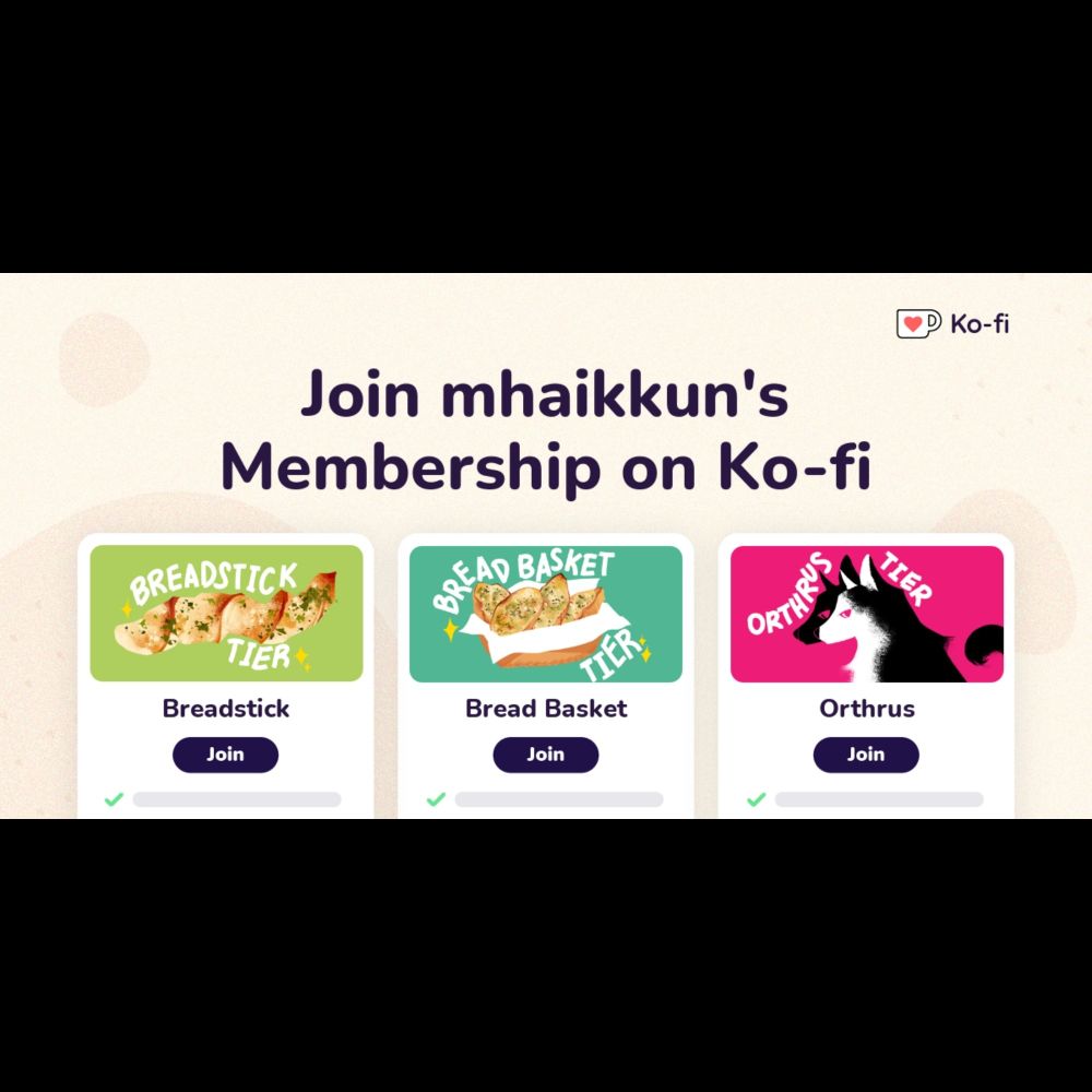 Join mhaikkun's Ko-fi Membership on Ko-fi