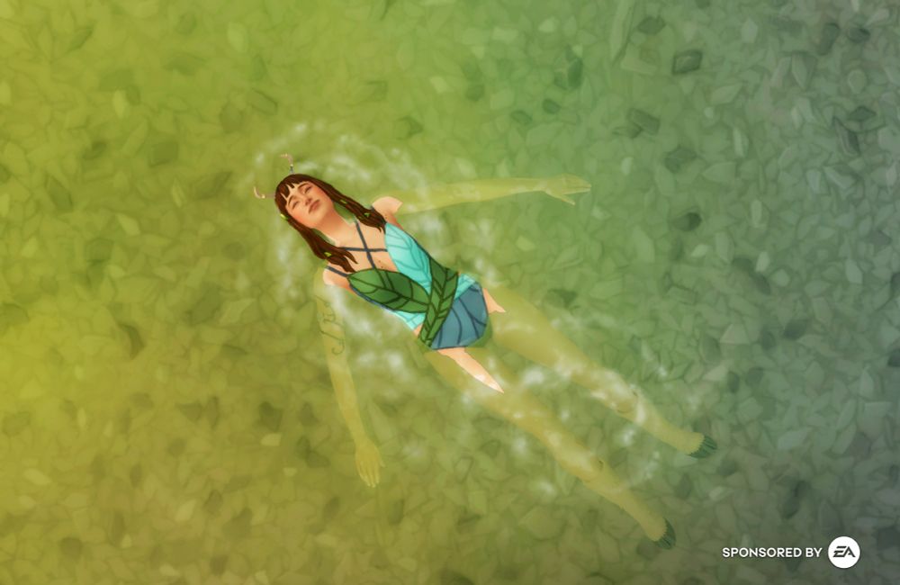 Fairy floating in the water.