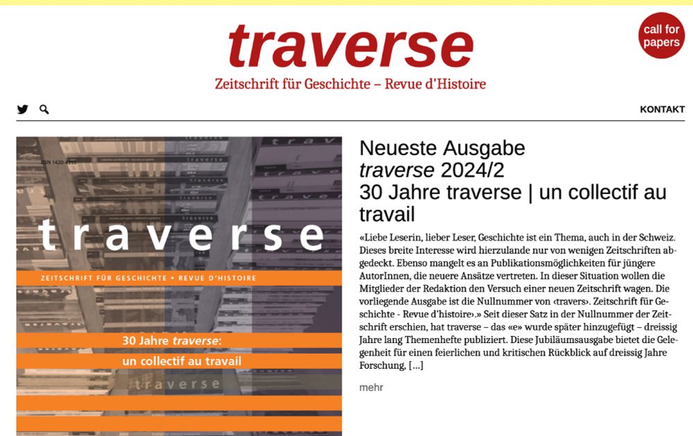 Screenshot von https://revue-traverse.ch/ mit der Ankündigung der neuester Ausgabe "un collectif au travail"