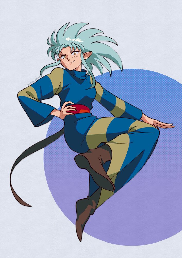 Ryoko Hakubi from Tenchi Muyo floating in the air