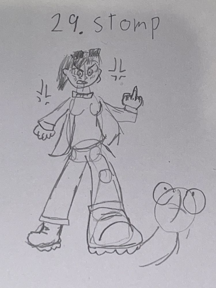 Saki stomping on a NPC and flipping the bird (middle finger) 