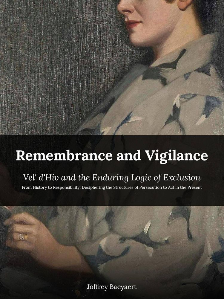 Front cover of the book: Remembrance and vigilance - vel d'hiv and the enduring logic of exclusion by Joffrey Baeyaert 