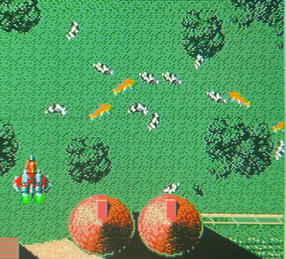 a field of friendly livestock stand blissfully unaware under the futuristic fighter jet 