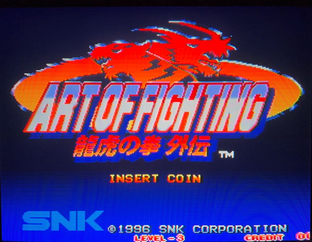 Title Screen // Art of Fighting 3: The Path of The Warrior for Neo Geo AES, photography on CRT TV 