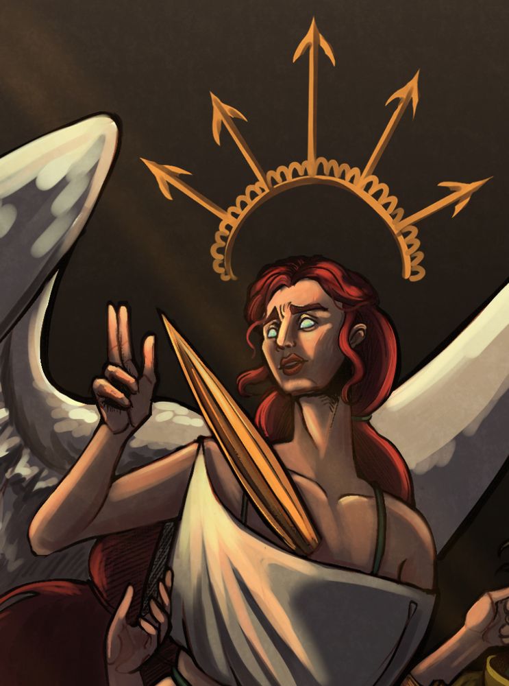 a closeup detail shot of thamyris’s face