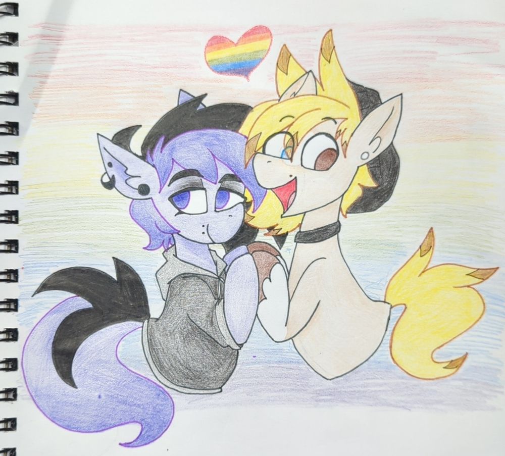 Pride drawing of Umbra Luna and Jasper. 
