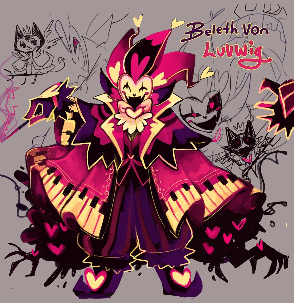 Beleth von Luvwig. Based on the demon Beleth from demonology, but the music aspect is kicked up a notch. Luvwig is a heavily based orchestra Jester who works for Asmodeus, he is followed by smaller cat like demons. 