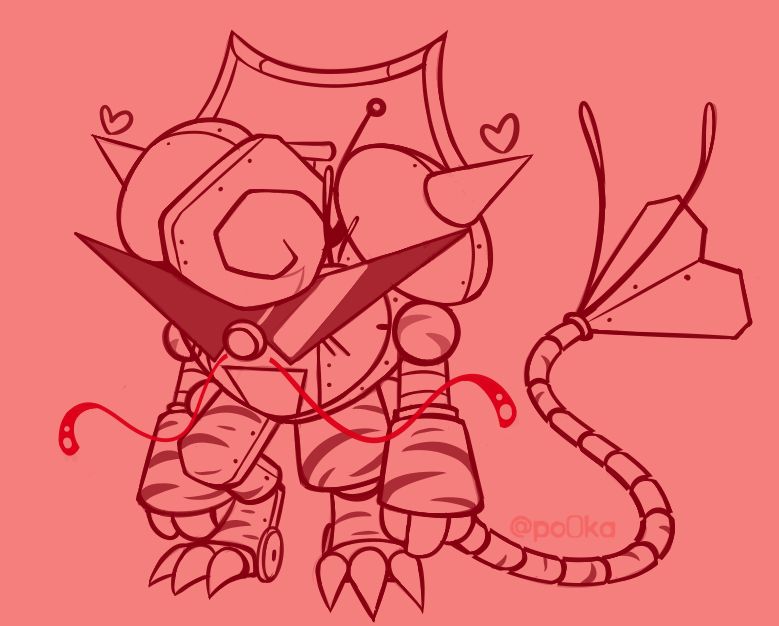 a mecha form of pink heart, my sona
