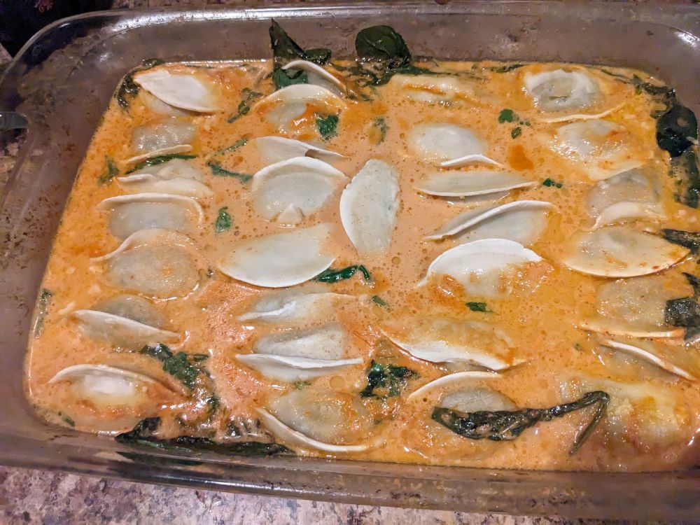 The same pan, now baked.