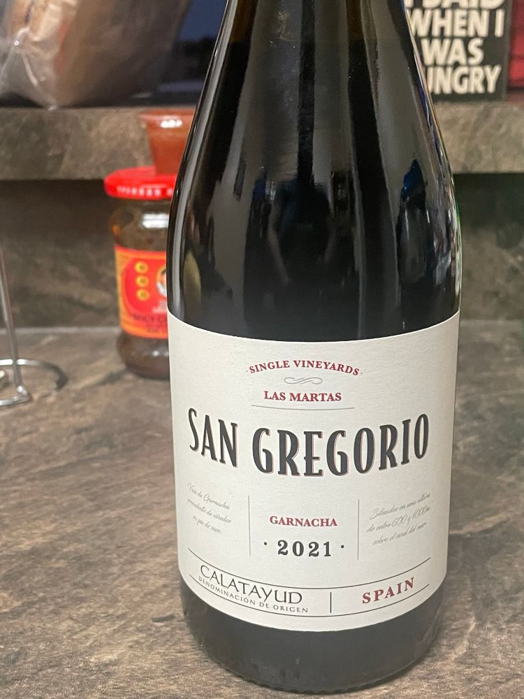 Bottle of Spanish wine called “San Gregrio” by Calatayid