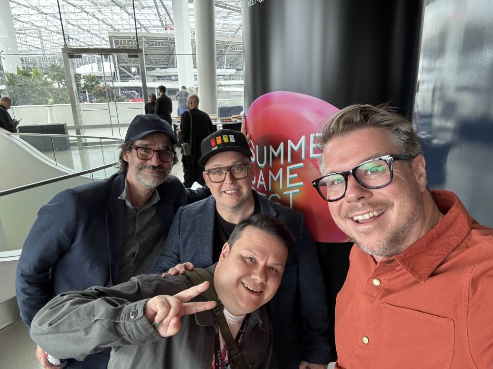 Tribute Games team selfie, all smiles at Summer Game Fest