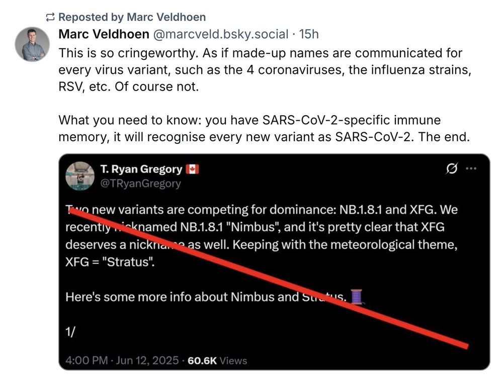 Minimizer pointing out that we don't name every variant of every virus and we have immunity. K.